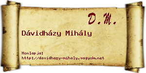 Dávidházy Mihály névjegykártya